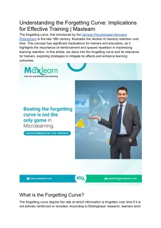 understanding the forgetting curve implications