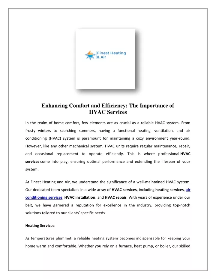 enhancing comfort and efficiency the importance