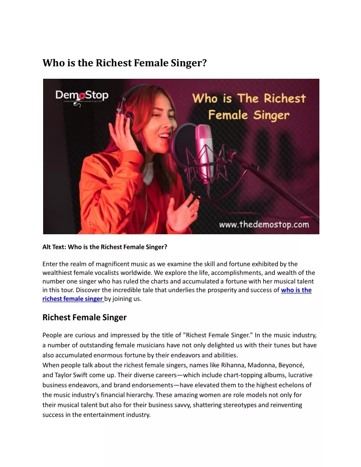 who is the richest female singer