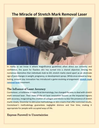 the miracle of stretch mark removal laser