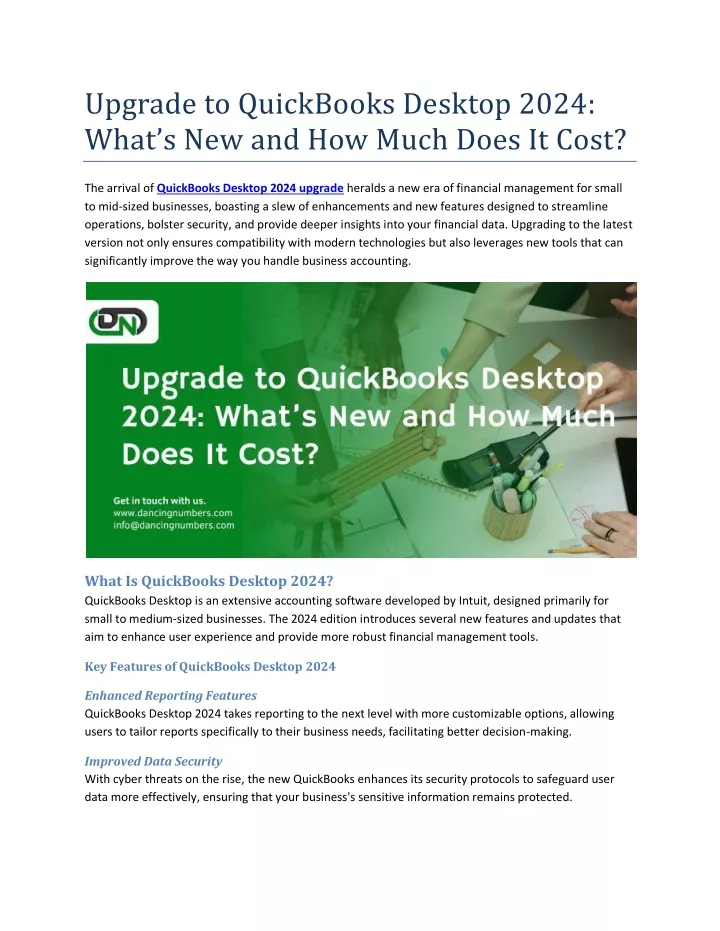 PPT Upgrade to QuickBooks Desktop 2024 What’s New and How Much Does