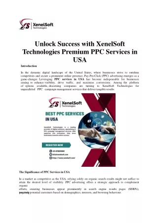Unlock Success with XenelSoft Technologies Premium PPC Services in USA