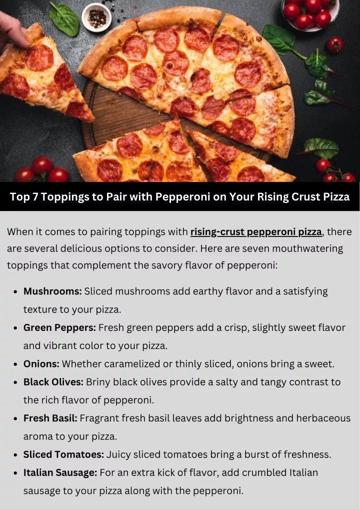 top 7 toppings to pair with pepperoni on your