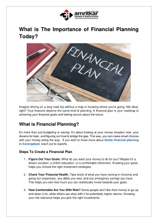 What is The Importance of Financial Planning Today