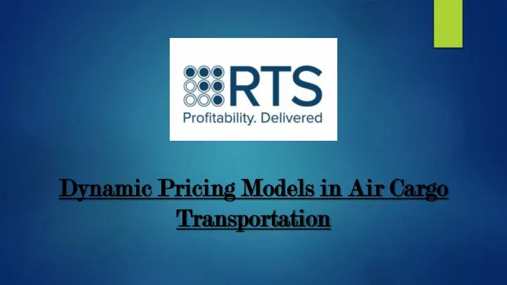 dynamic pricing models in air cargo dynamic