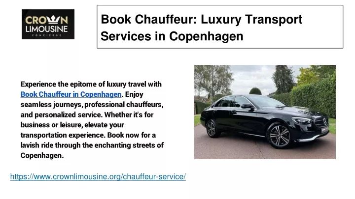 book chauffeur luxury transport services in copenhagen