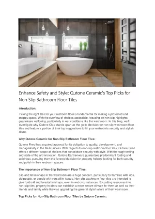 best tiles for bathroom floor non slip from  Qutone Ceramic