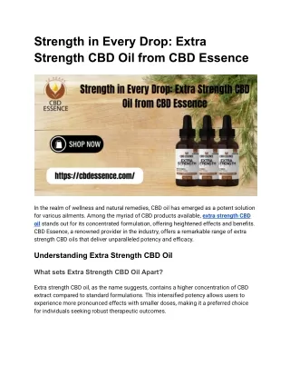 strength in every drop extra strength