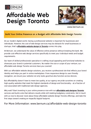 Affordable Web Design Toronto