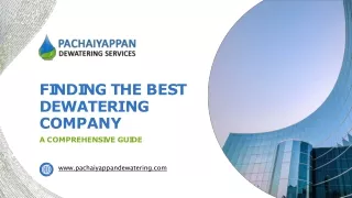 Pachaiyappan Excellence | Best Dewatering Company
