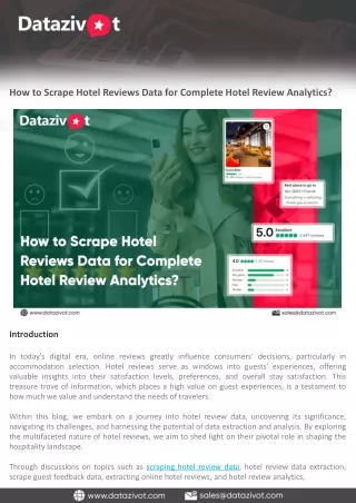 How to Scrape Hotel Reviews Data for Complete Hotel Review Analytics