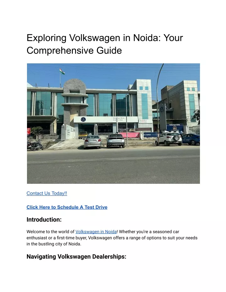 exploring volkswagen in noida your comprehensive