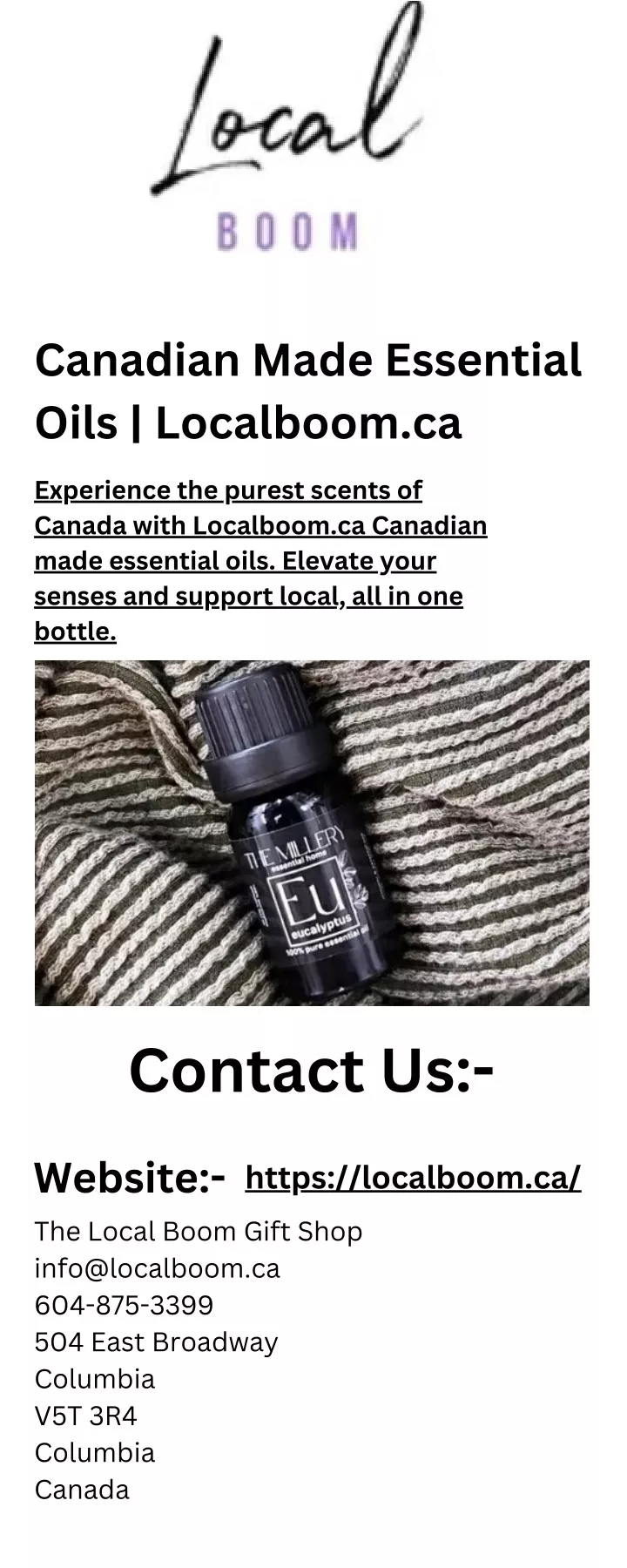 canadian made essential oils localboom ca