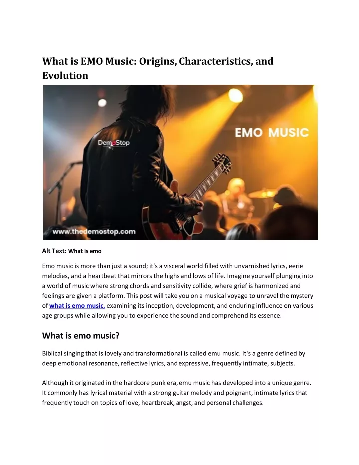 what is emo music origins characteristics