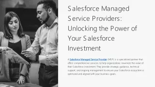What does a  Salesforce Managed Service Provider do?