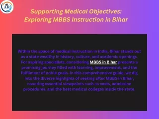 Supporting Medical Objectives: Exploring MBBS Instruction in Bihar