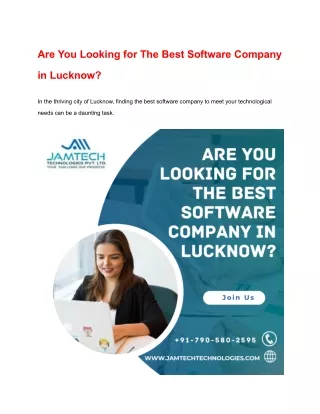 Are You Looking for The Best Software Company in Lucknow