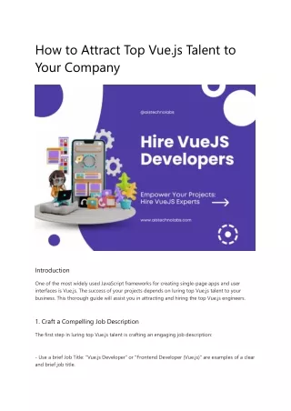 How to Attract Top Vue.js Talent to Your Company