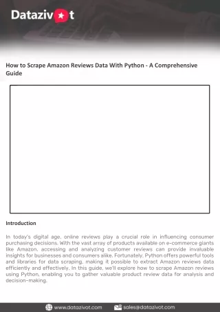 How to Scrape Amazon Reviews Data With Python - A Comprehensive Guide