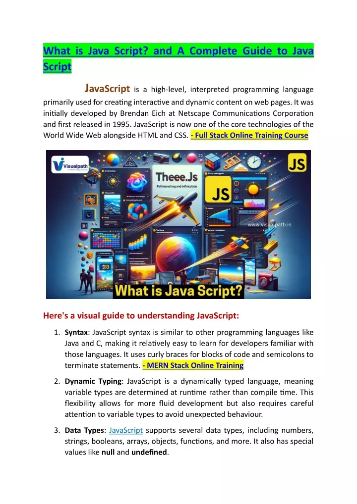 what is java script and a complete guide to java