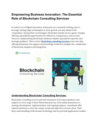 Empowering Business Innovation_ The Essential Role of Blockchain Consulting Services