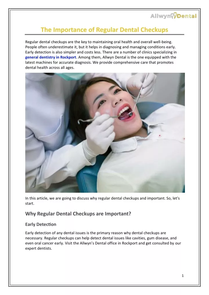 the importance of regular dental checkups