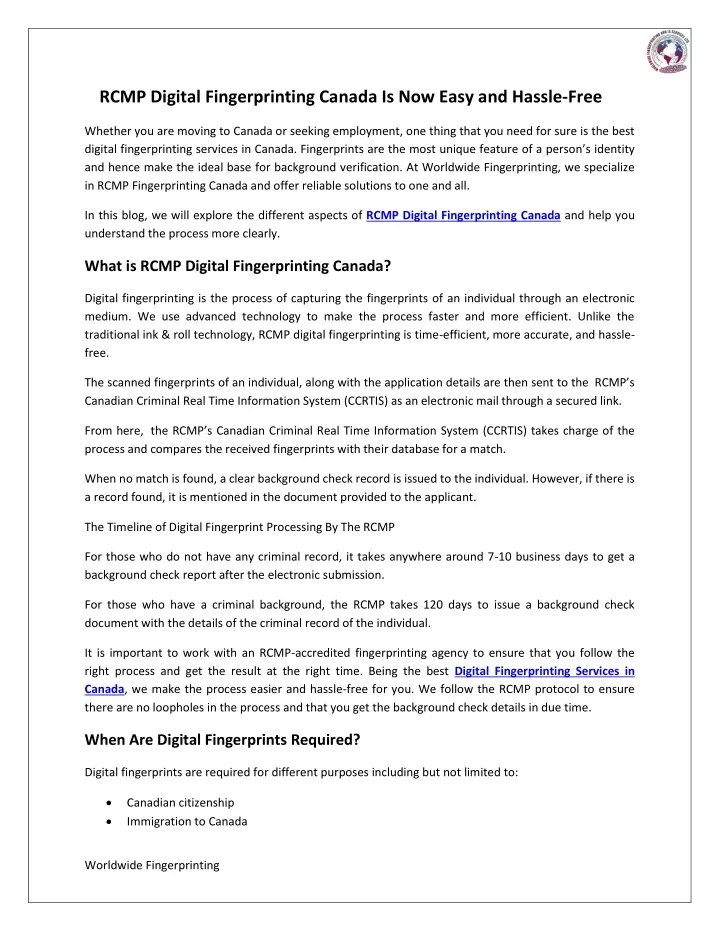 rcmp digital fingerprinting canada is now easy