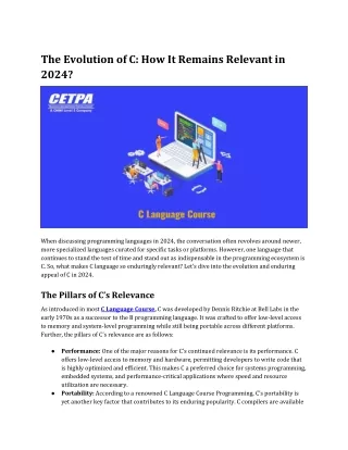 the evolution of c how it remains relevant in 2024