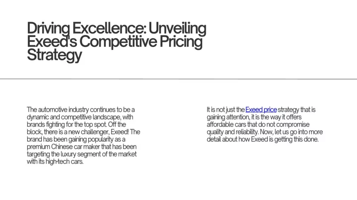 driving excellence unveiling exeed s competitive