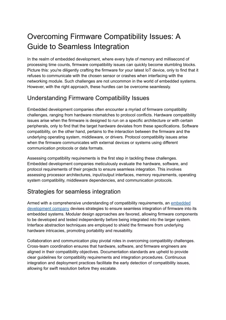 overcoming firmware compatibility issues a guide