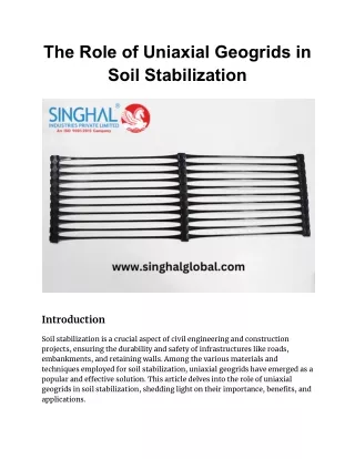 Uniaxial Geogrid: Enhancing Soil Stability and Reinforcement Solutions