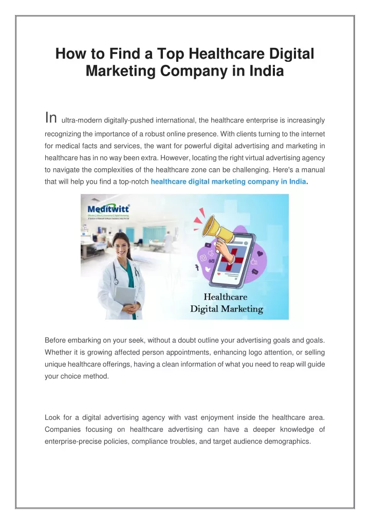 how to find a top healthcare digital marketing