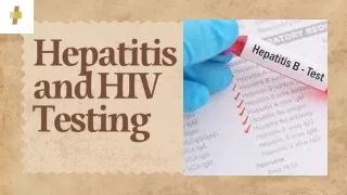 Hepatitis and HIV Testing