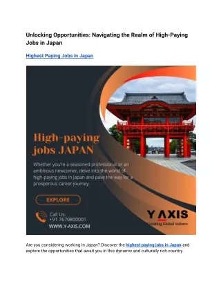 Unlocking Opportunities_ Navigating the Realm of High-Paying Jobs in Japan