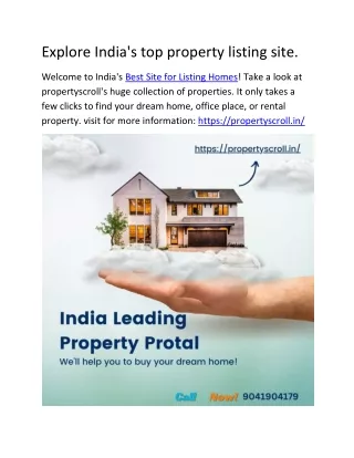 Explore India's top property listing site.