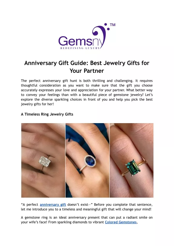 anniversary gift guide best jewelry gifts