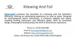 Kitewing and Foil: Your Hub for Wind-Powered Sports Adventure