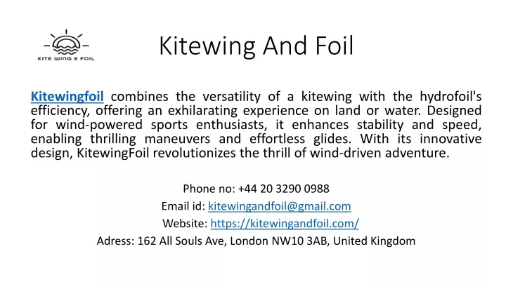 kitewing and f oil