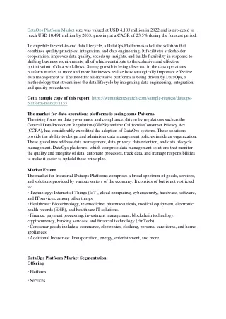 dataops platform market size was valued