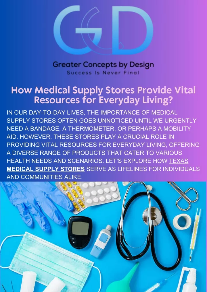 how medical supply stores provide vital resources