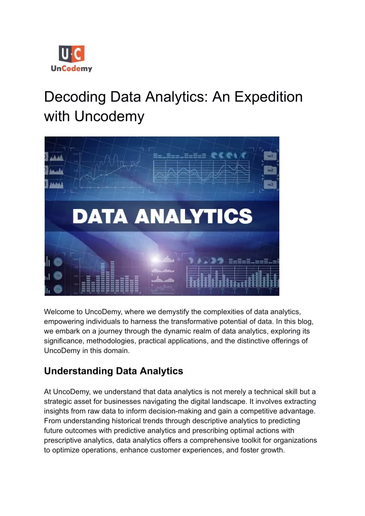 decoding data analytics an expedition with