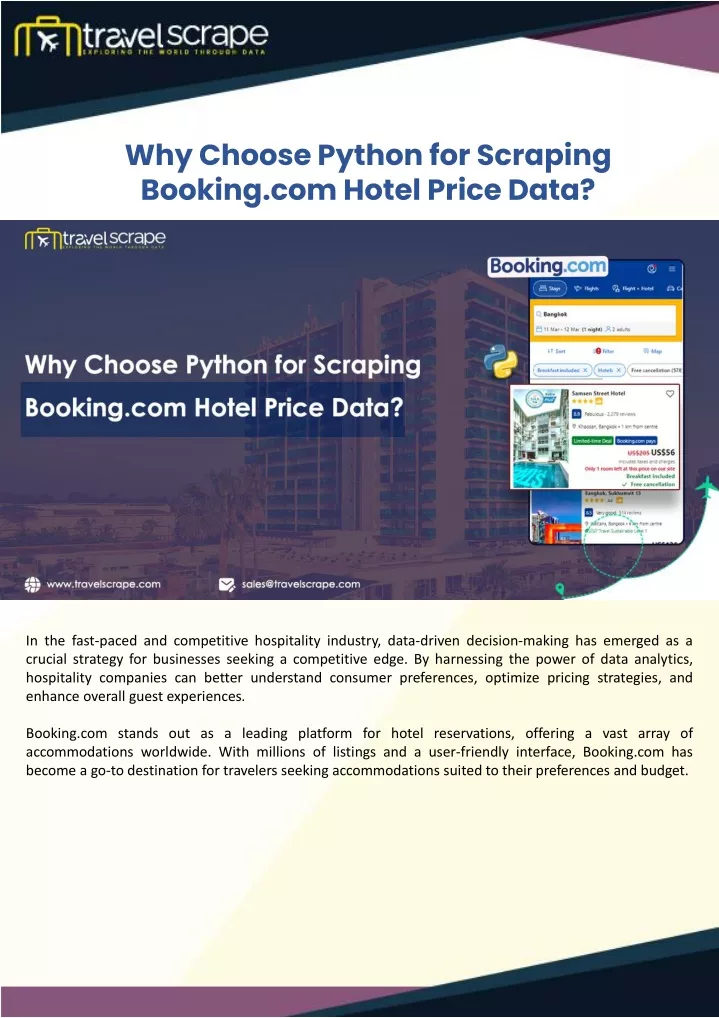 why choose python for scraping booking com hotel