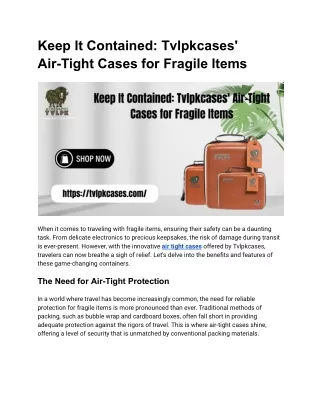 keep it contained tvlpkcases air tight cases