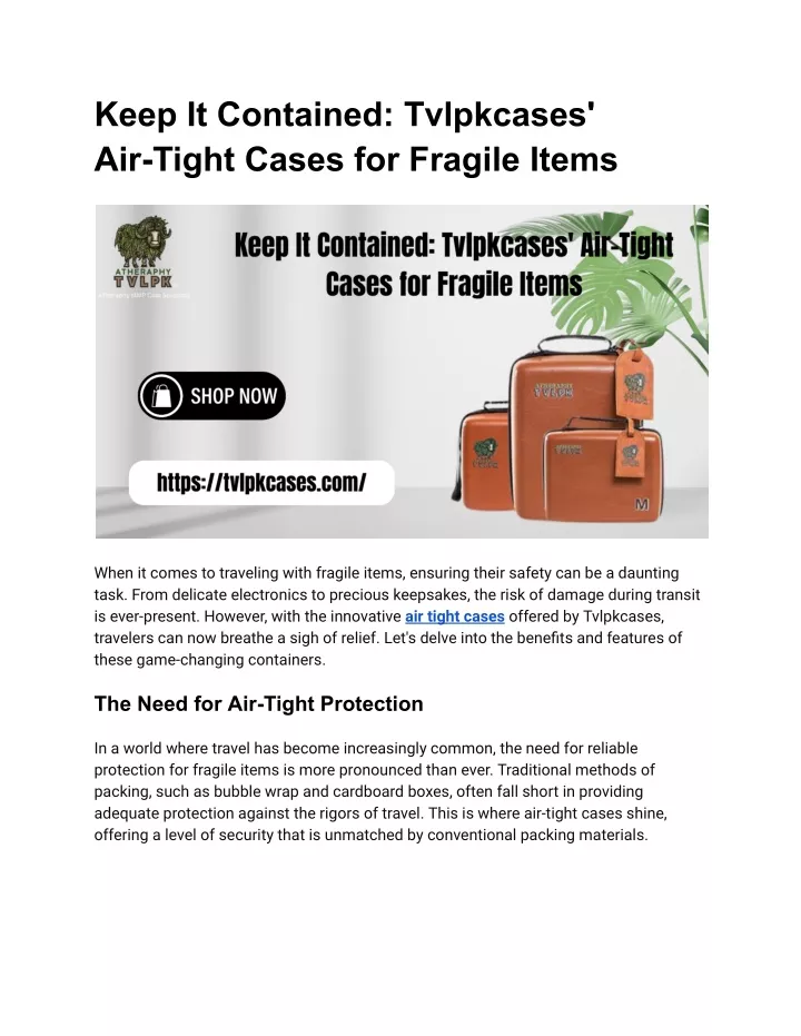 keep it contained tvlpkcases air tight cases