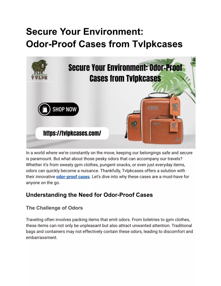 secure your environment odor proof cases from