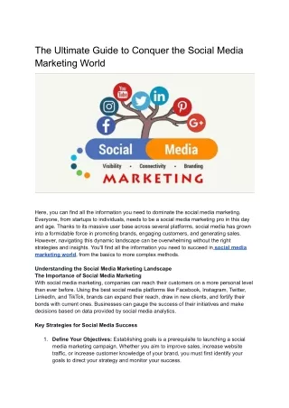 The Ultimate Guide to Conquer the Social Media Marketing World