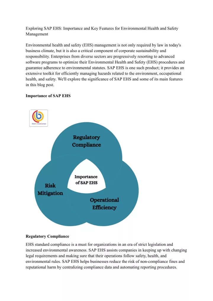 exploring sap ehs importance and key features