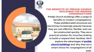 Modern Prefab Church Building Efficient Solutions for Congregation