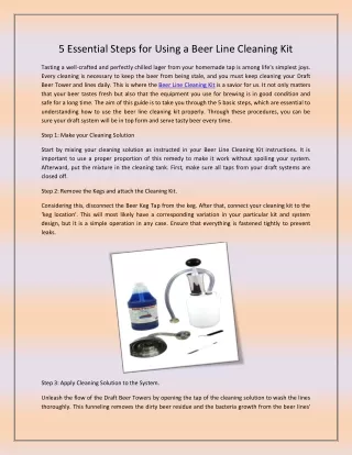 5 Essential Steps for Using a Beer Line Cleaning Kit