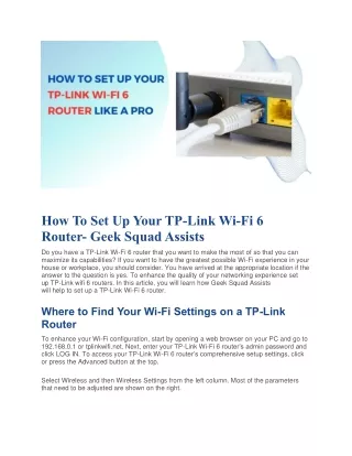 TP-Link Router Support - How To Configure TP-Link Wi-Fi 6 Router